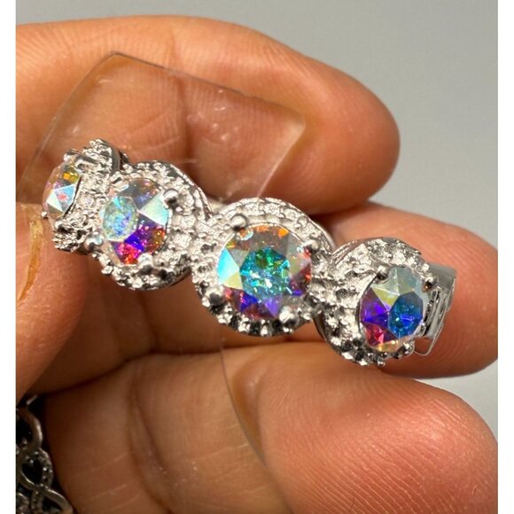 New Karis STS Swarovski Crystals Hoop Earrings Party Cocktail Evening Elegant - Picture 4 of 9